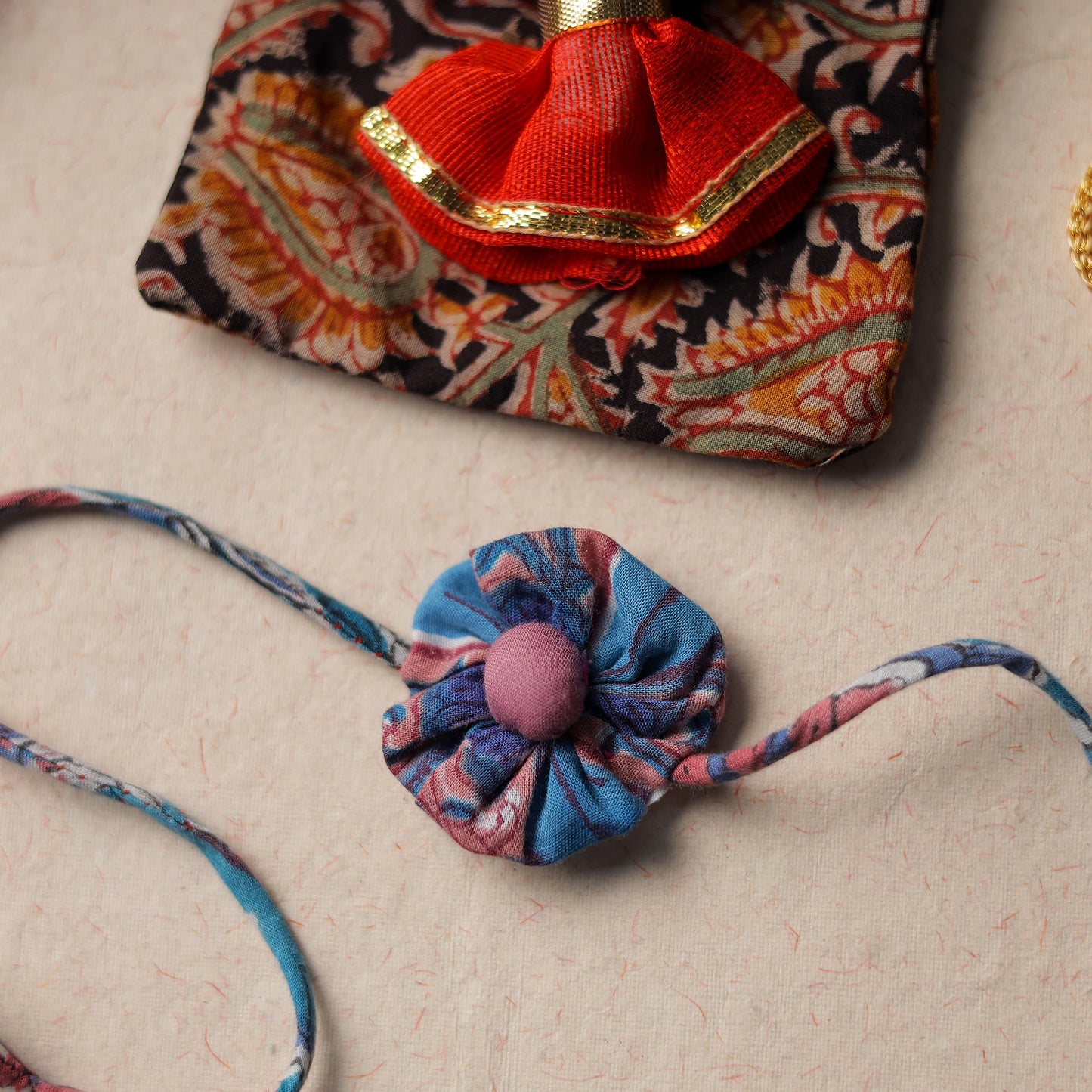 Buy Handcrafted Flower Fabart Rakhi 56 Online at iTokri.com