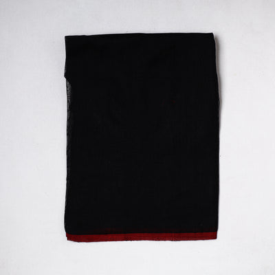 Black - Traditional Chanderi Silk Handloom Precut Fabric(1 meter)