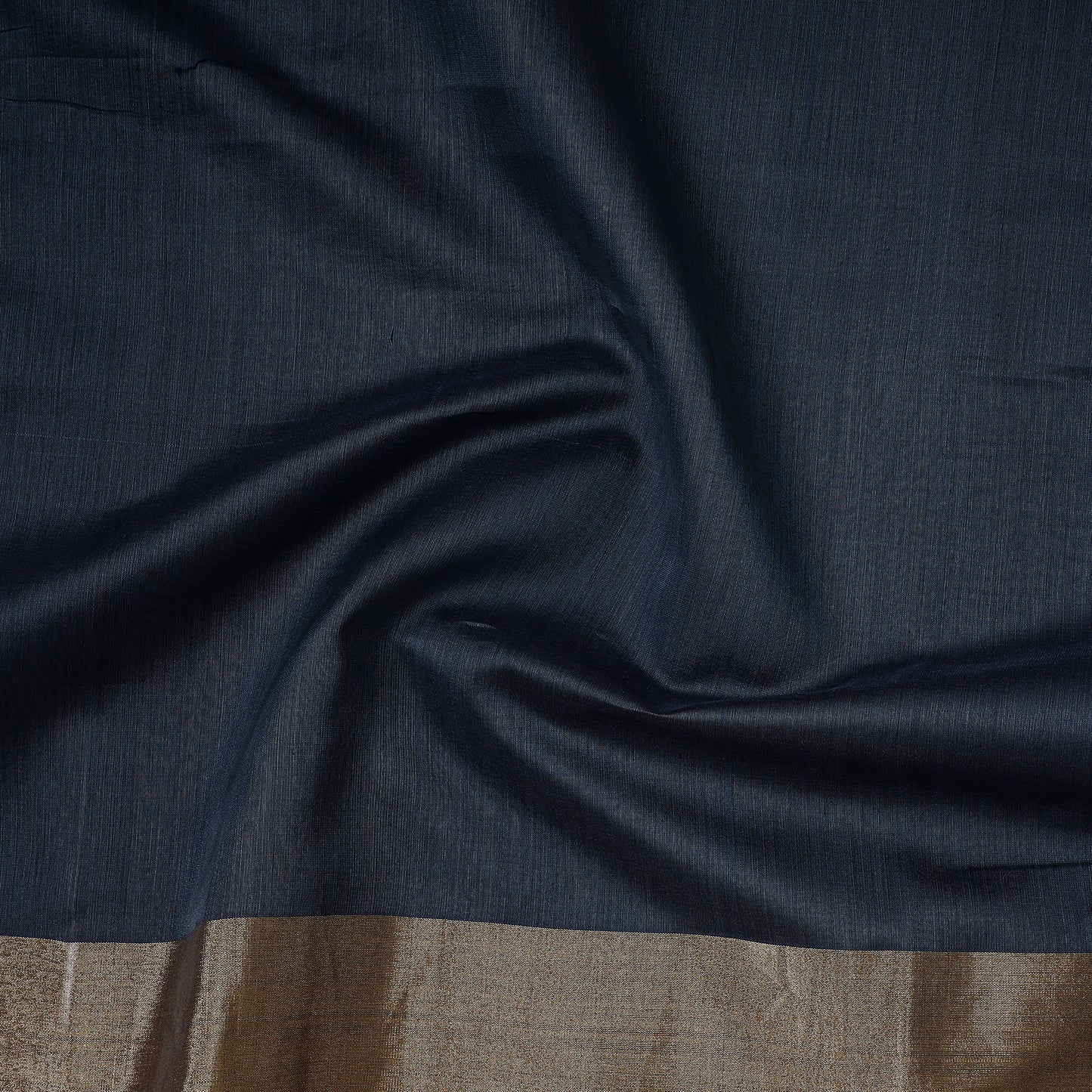 Blue - Traditional Chanderi Silk Handloom Precut Fabric (1.3 meter)