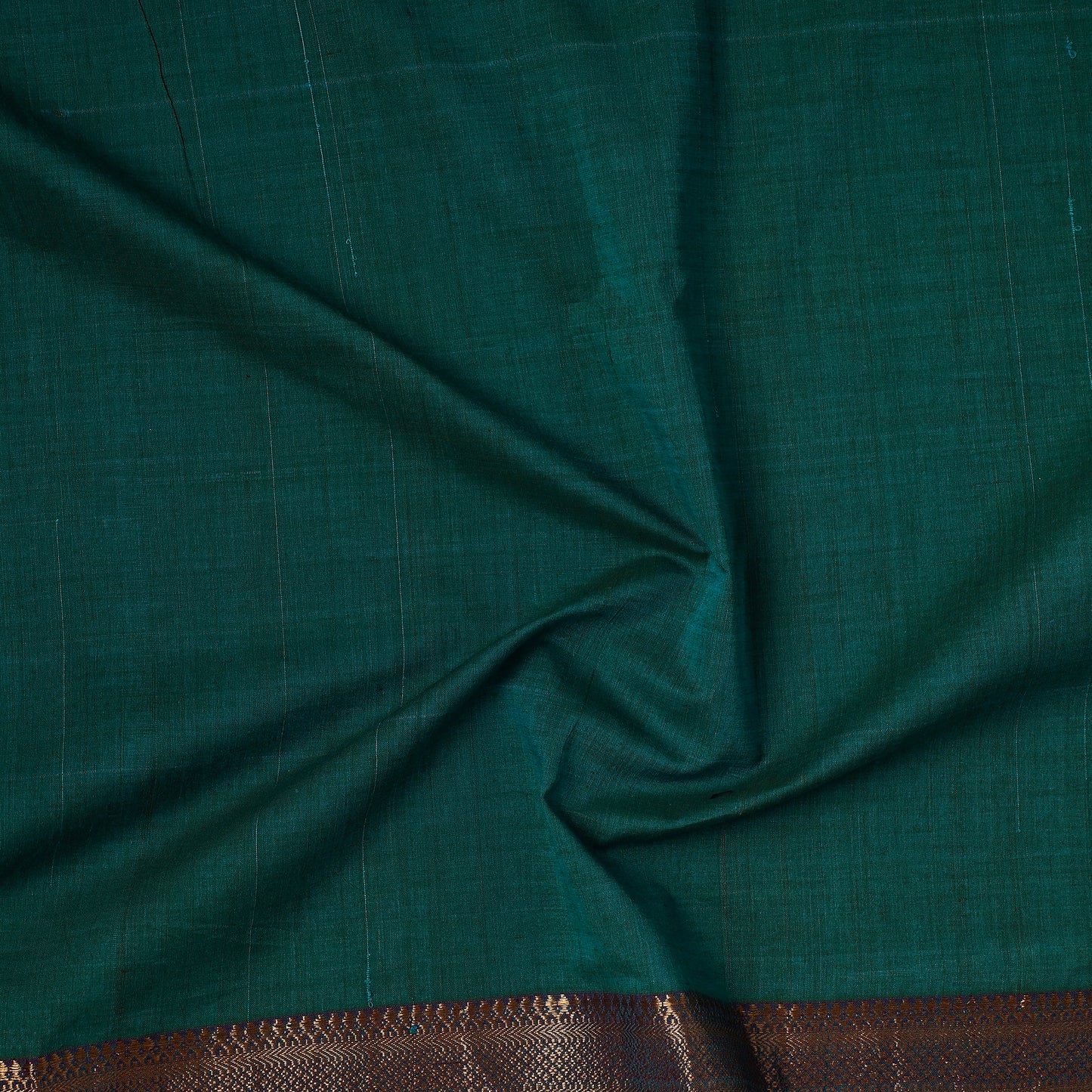 Green - Traditional Maheshwari Silk Handloom Precut Fabric (2 Meter)