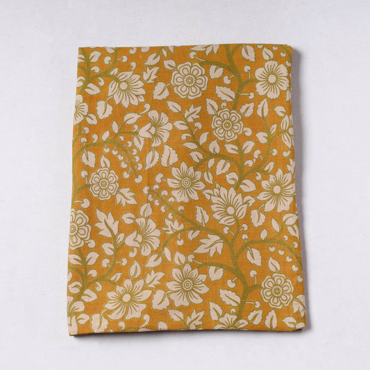 Orange - Kalamkari Printed Cotton Precut Fabric (1.8 meter) 13