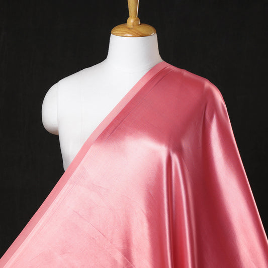 Peach - Pure Mashru Silk Plain Fabric