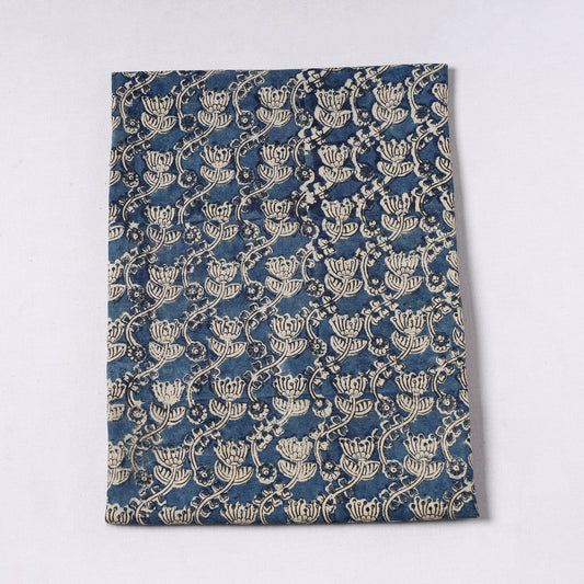Blue - Pedana Kalamkari Block Printed Cotton Precut Fabric (1.25 meter) 21