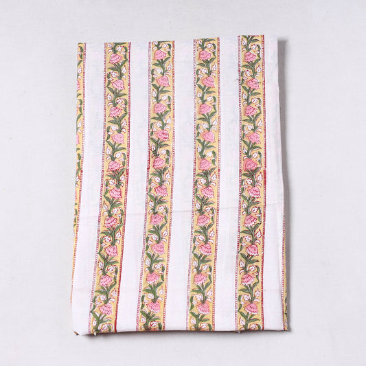 Multicolor - Sanganeri Block Printed Cotton Precut Fabric (1.1 meter) 63