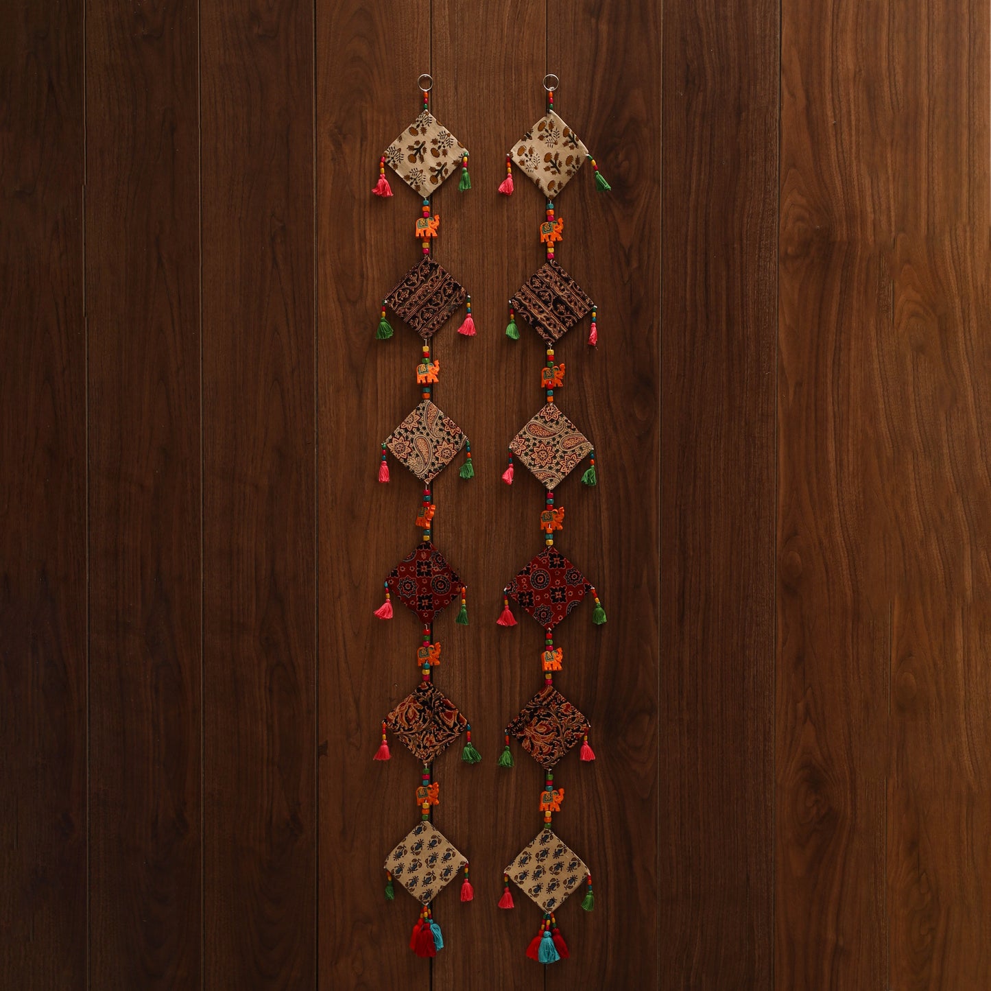 Multicolor - handmade bead work fabric hanging for home