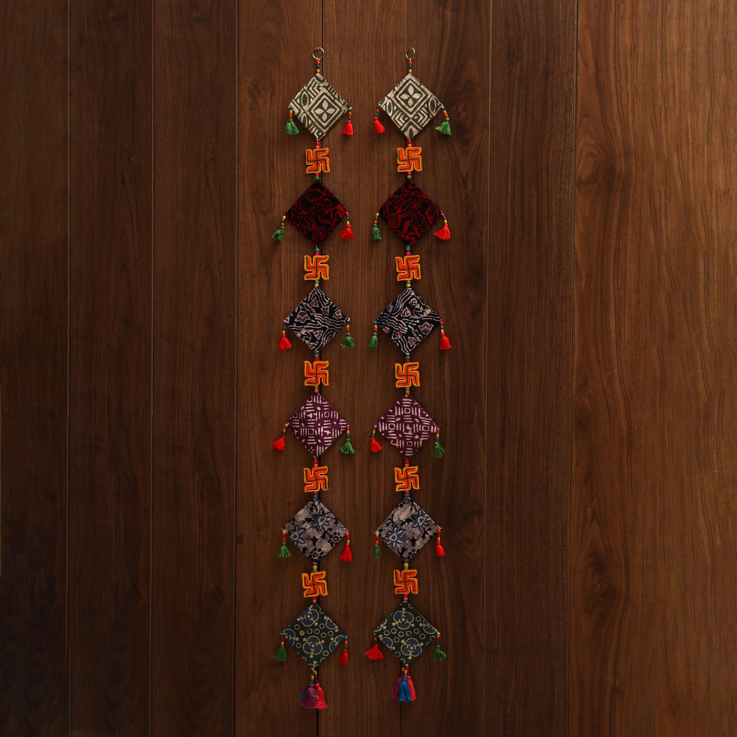 Multicolor - handmade bead work fabric hanging for home