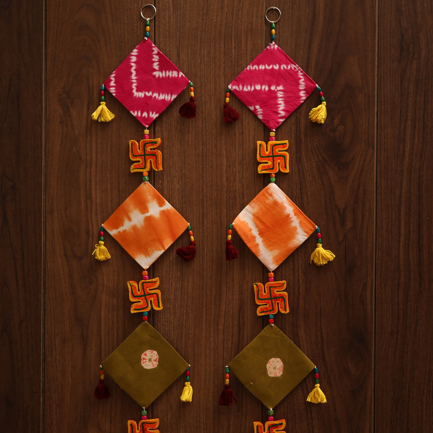 Multicolor - handmade bead work fabric hanging for home
