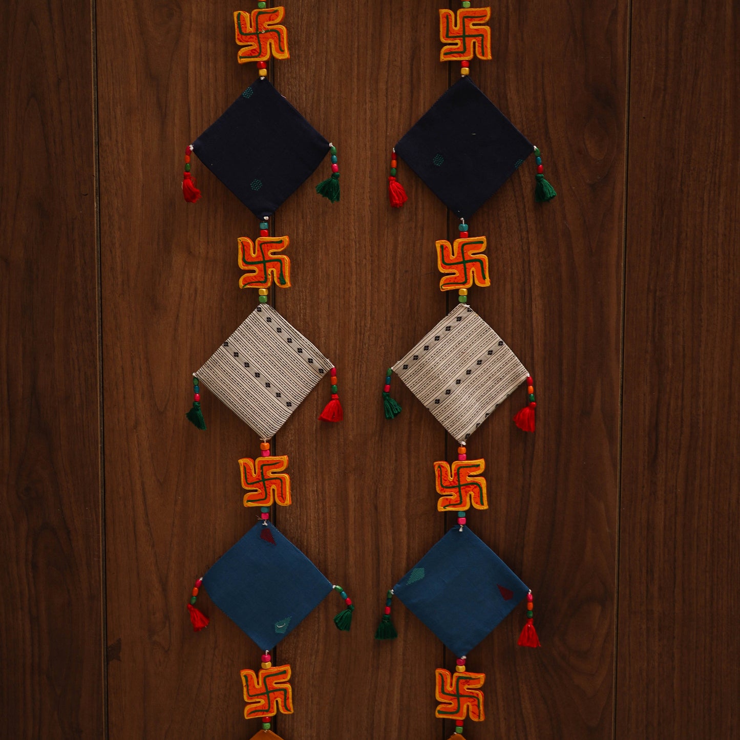 Multicolor - handmade bead work fabric hanging for home