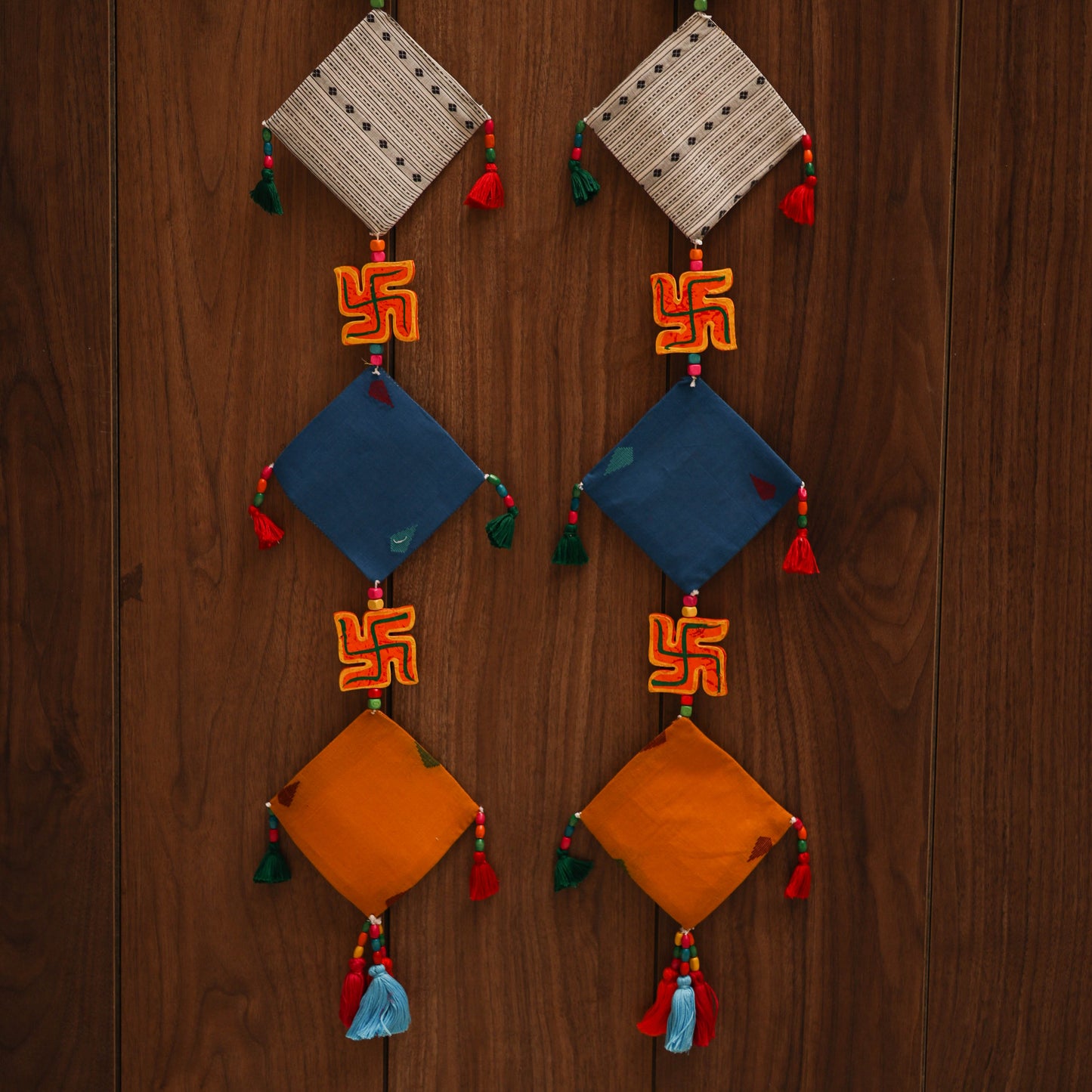 Multicolor - handmade bead work fabric hanging for home