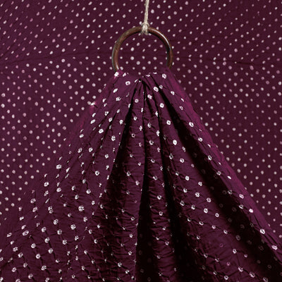 Purple - Wine Dregs Kutch Bandhani Tie-Dye Cotton Fabric 14