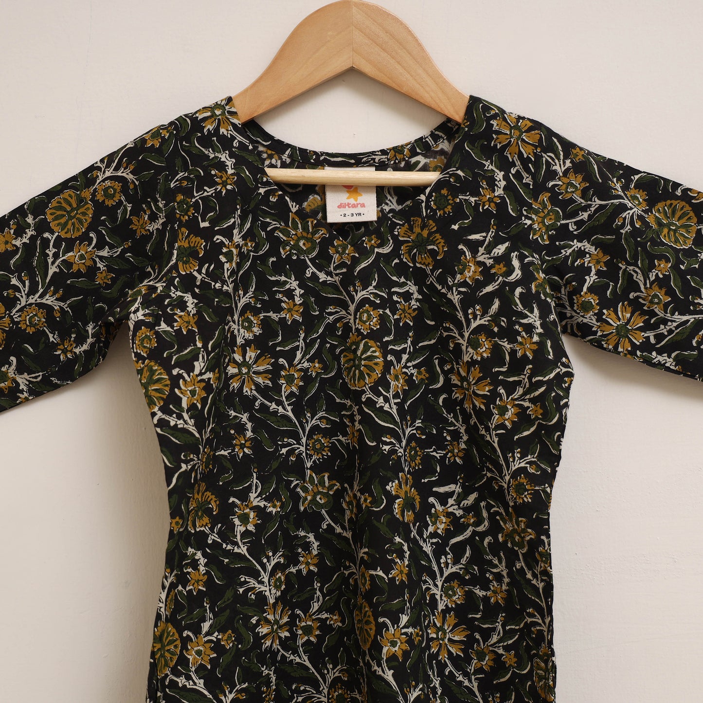 Girls Bagru Block Print Pure Cotton Kurta Set (2-6 Years) 12