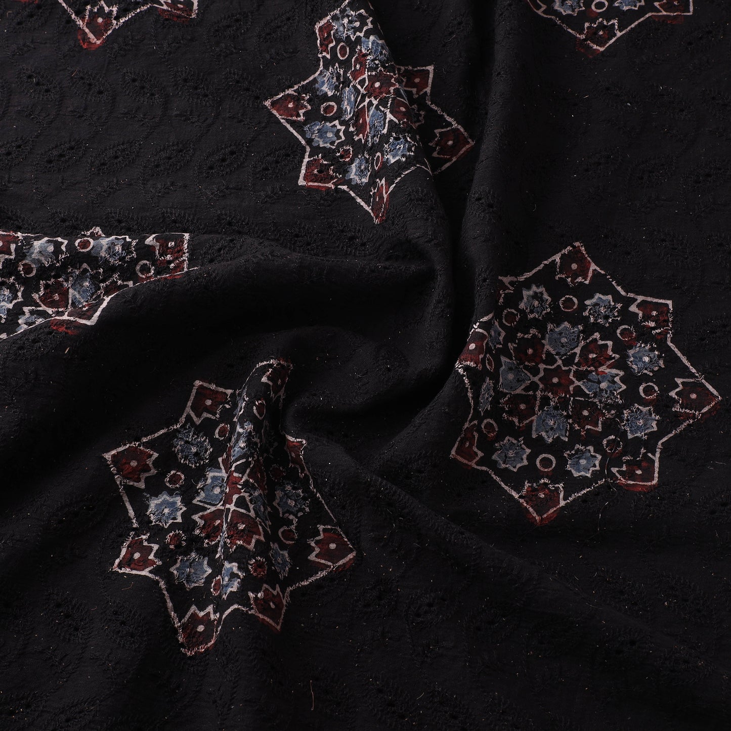 Hakoba Hand Block Ajrakh Print Natural Dyed Cotton Fabric 56