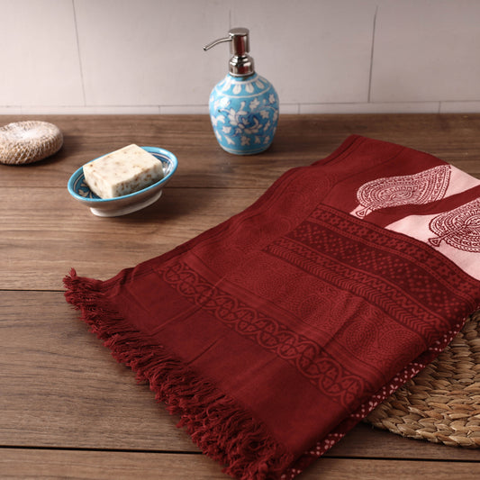 Bagh Hand Block Printed Handloom Cotton Towel