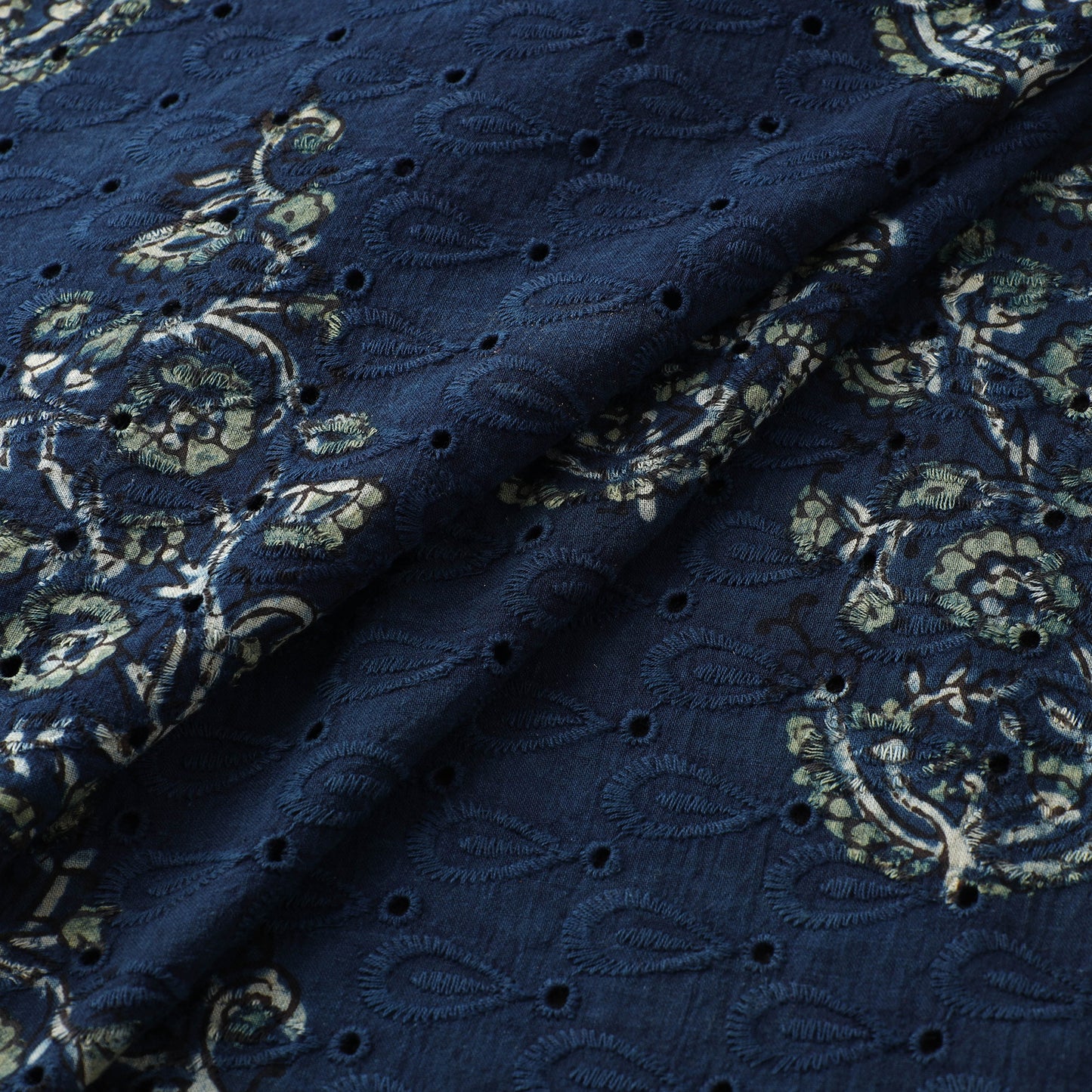 Hakoba Hand Block Ajrakh Print Natural Dyed Cotton Fabric 77