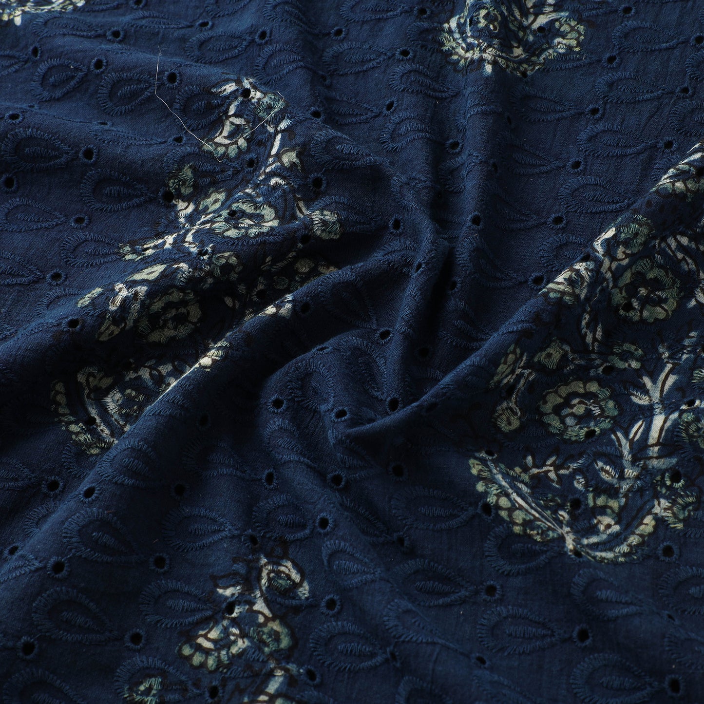 Hakoba Hand Block Ajrakh Print Natural Dyed Cotton Fabric 77