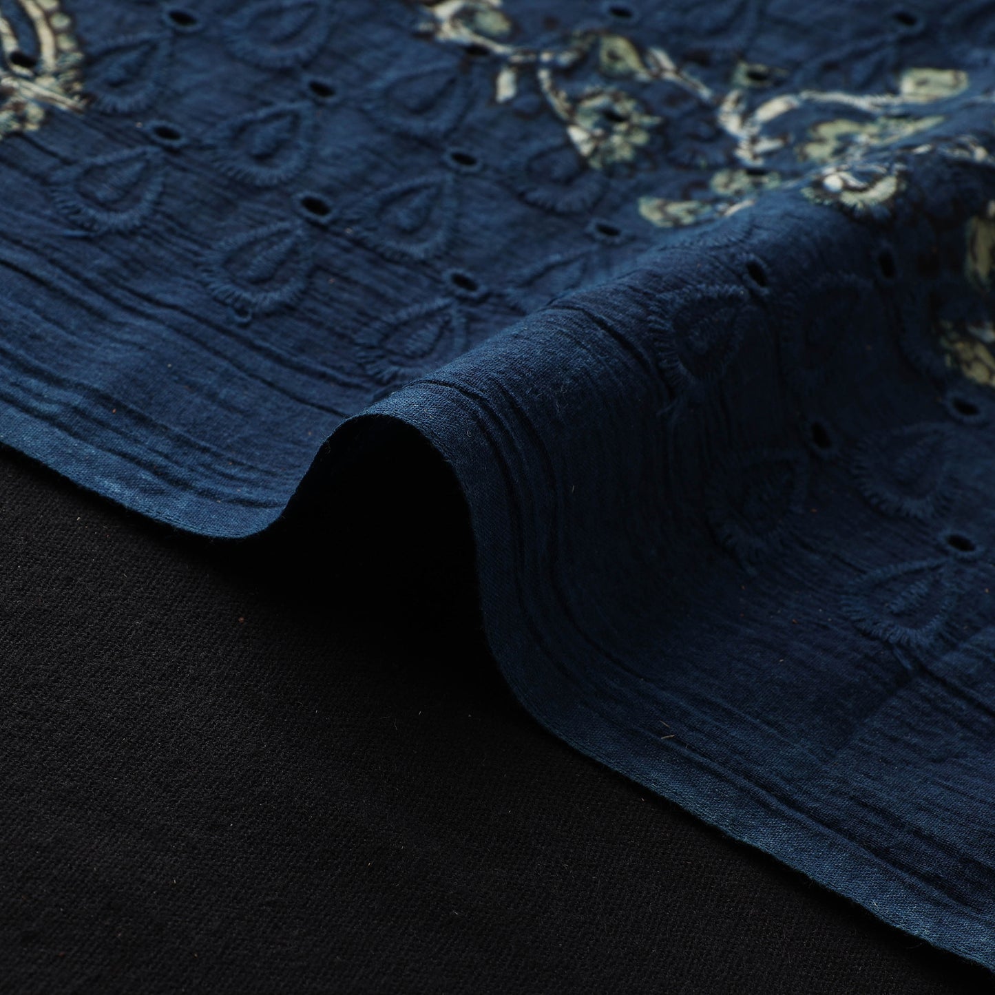 Hakoba Hand Block Ajrakh Print Natural Dyed Cotton Fabric 77
