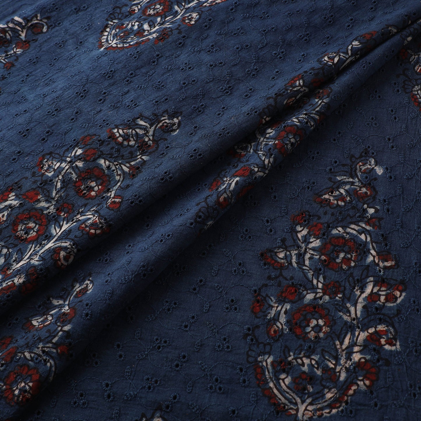 Hakoba Hand Block Ajrakh Print Natural Dyed Cotton Fabric 82