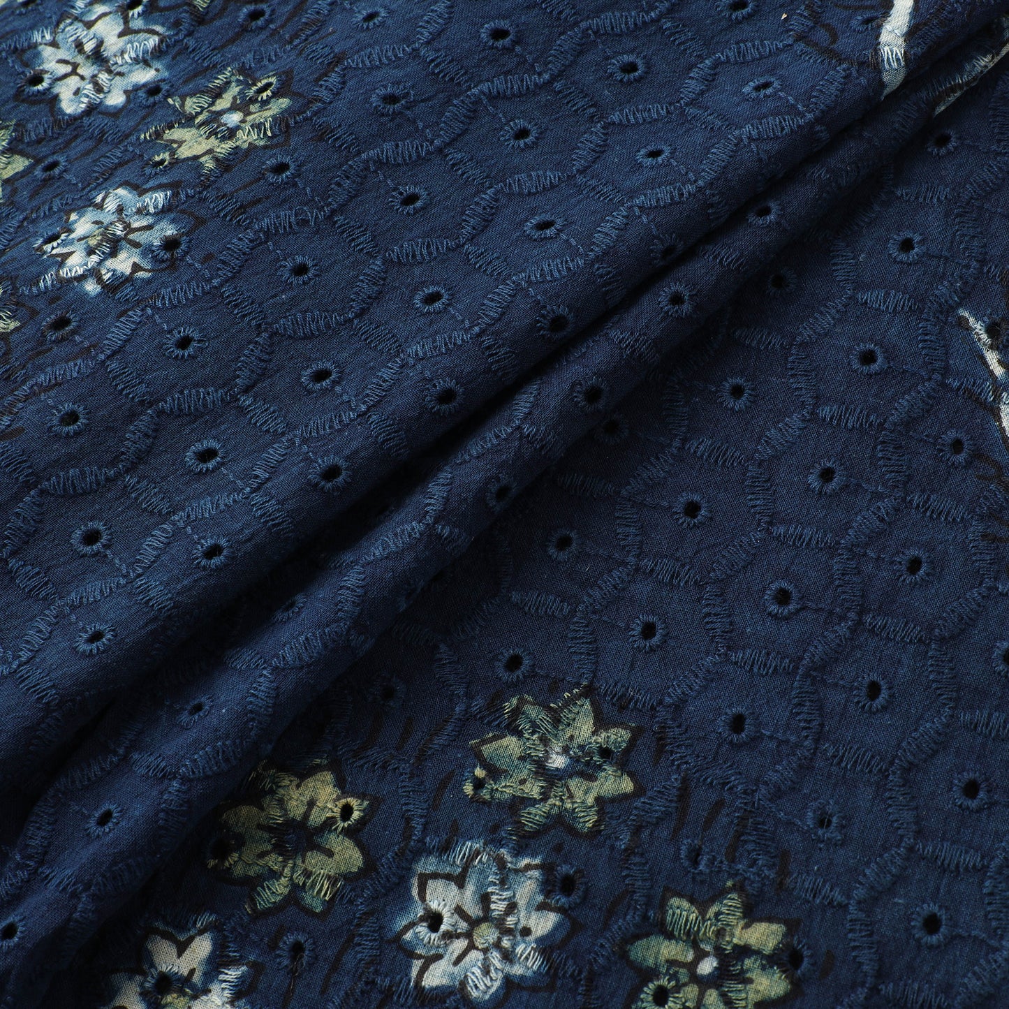 Hakoba Hand Block Ajrakh Print Natural Dyed Cotton Fabric 96