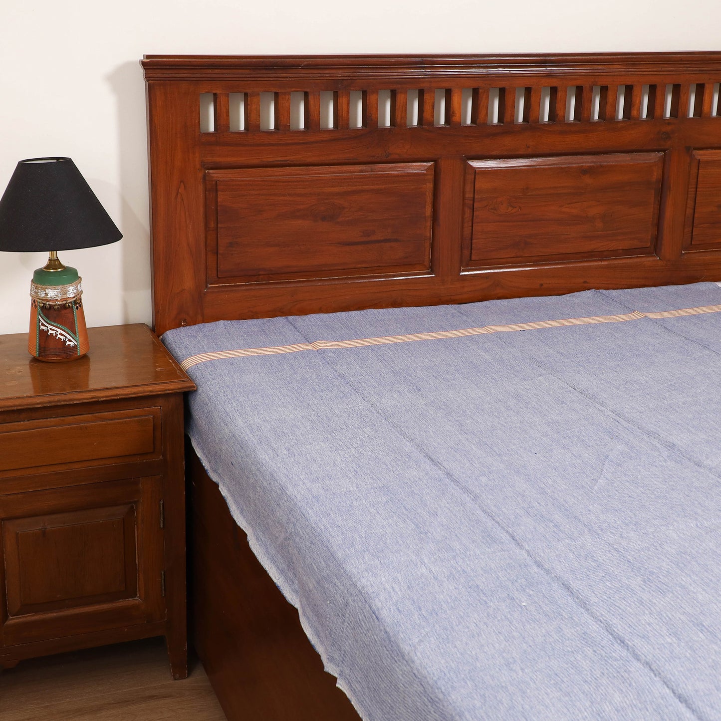 Handloom Cotton Single Bedsheet (90 x 60 in) 188