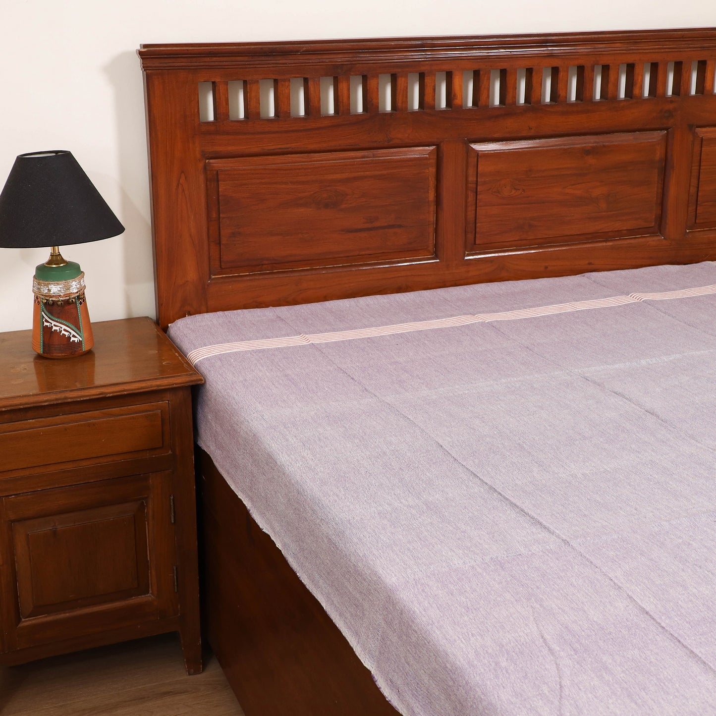 Handloom Cotton Single Bedsheet (90 x 60 in) 191