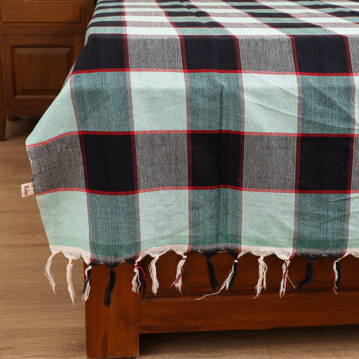 Handloom Cotton Single Bedsheet (90 x 60 in) 196