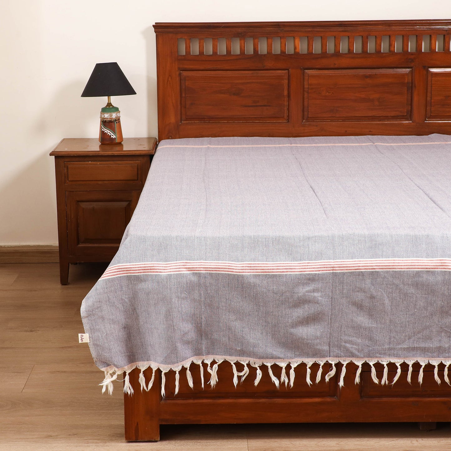 Handloom Cotton Single Bedsheet (90 x 60 in) 204