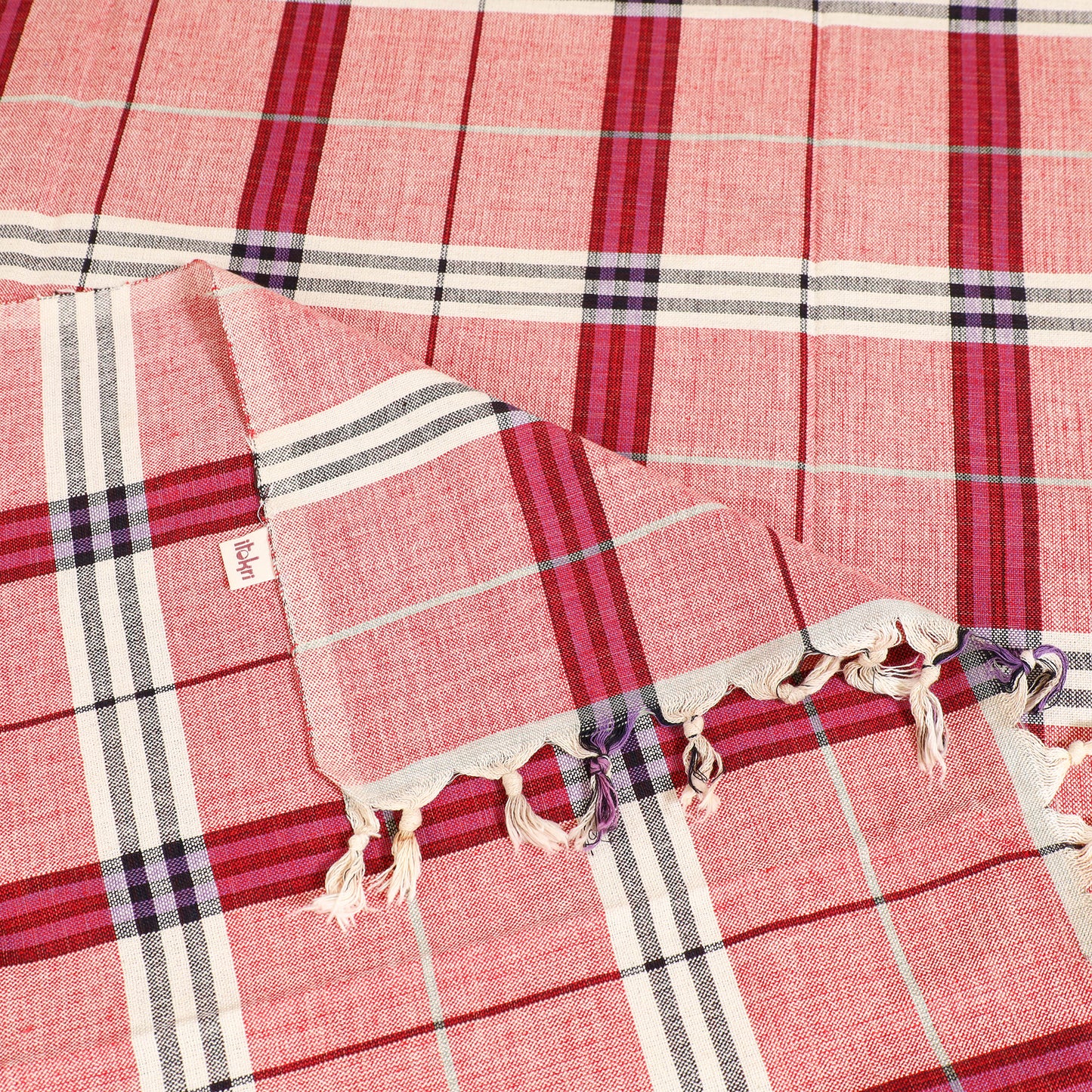 Handloom Cotton Single Bedsheet (90 x 60 in) 206