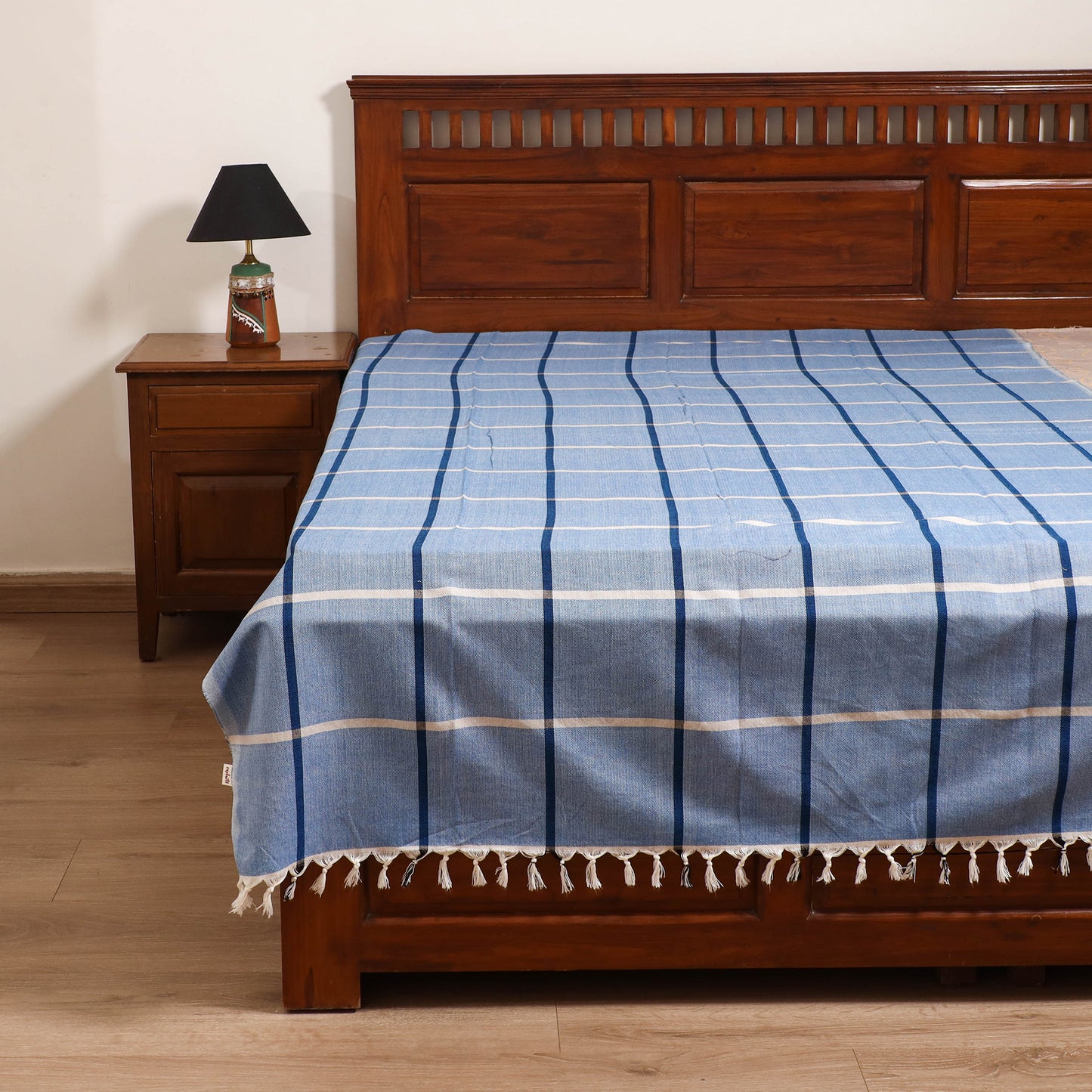 Handloom Cotton Single Bedsheet (90 x 60 in) 218