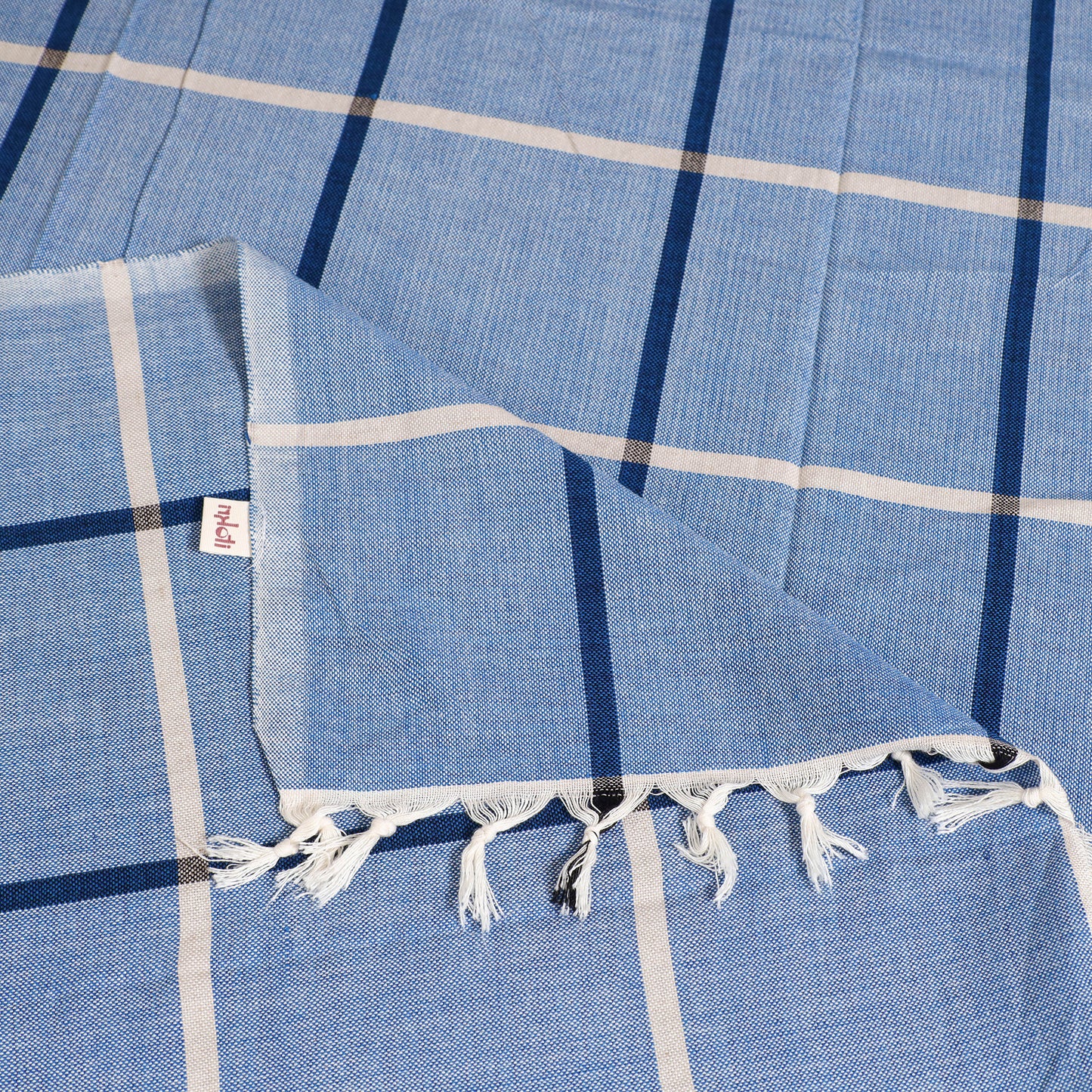 Handloom Cotton Single Bedsheet (90 x 60 in) 218