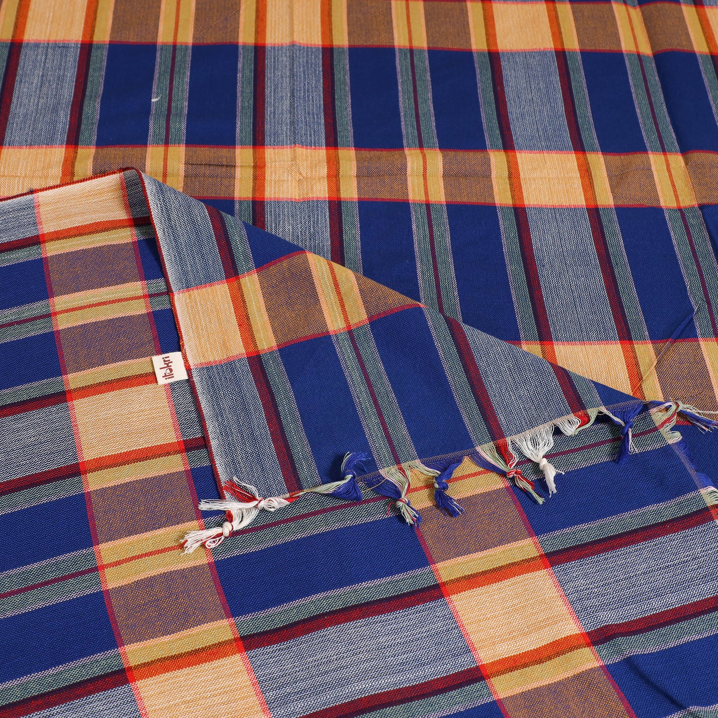 Handloom Cotton Single Bedsheet (90 x 60 in) 226