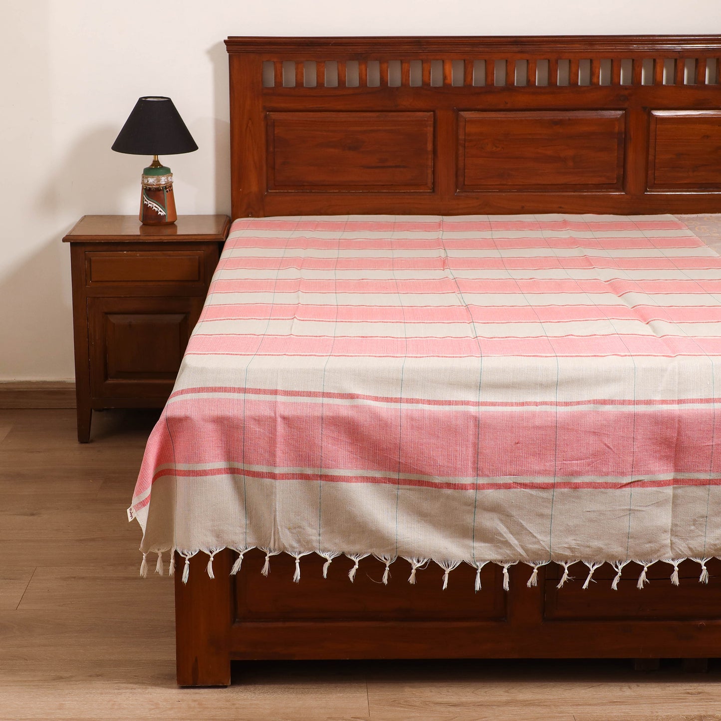 Handloom Cotton Single Bedsheet (90 x 60 in) 230