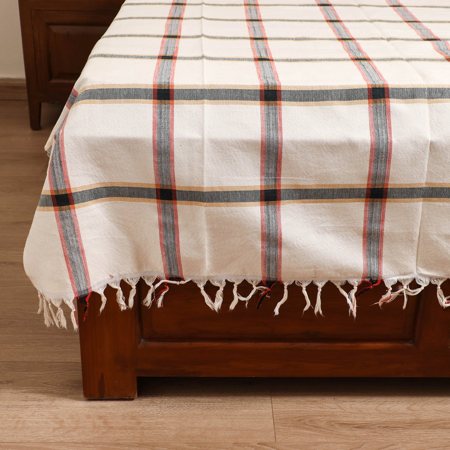 Handloom Cotton Single Bedsheet (90 x 60 in) 234