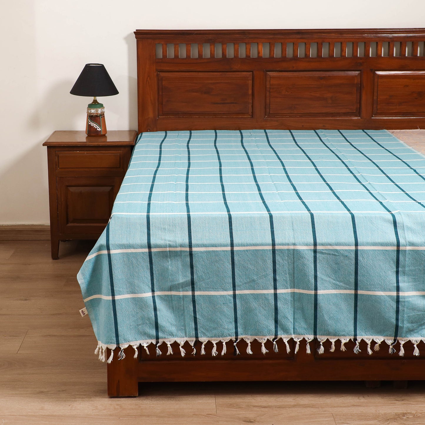 Handloom Cotton Single Bedsheet (90 x 60 in) 235