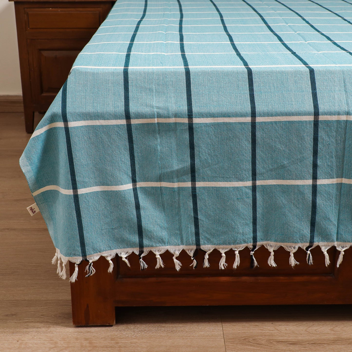 Handloom Cotton Single Bedsheet (90 x 60 in) 235