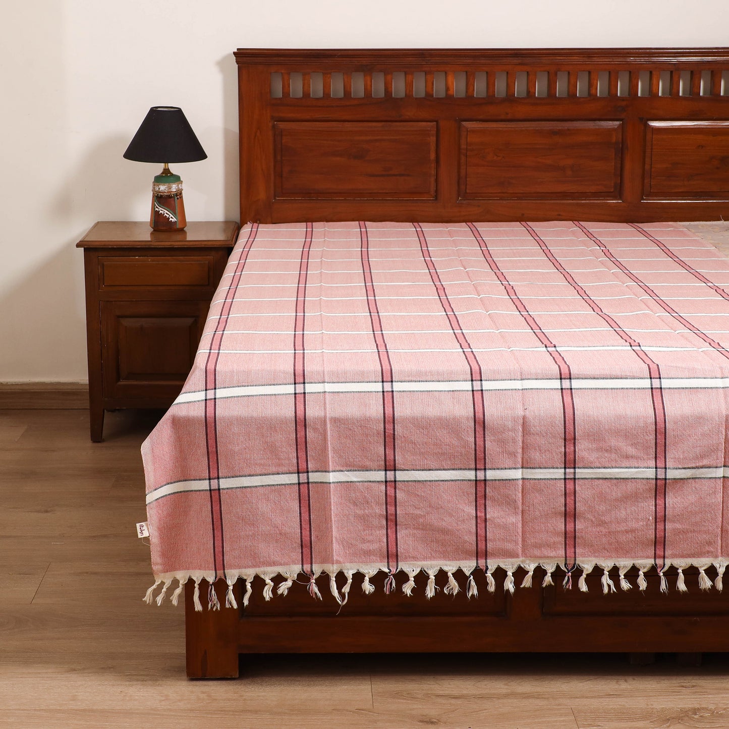 Handloom Cotton Single Bedsheet (90 x 60 in) 236