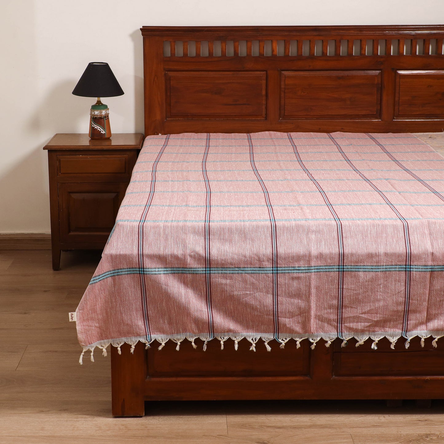 Handloom Cotton Single Bedsheet (90 x 60 in) 238