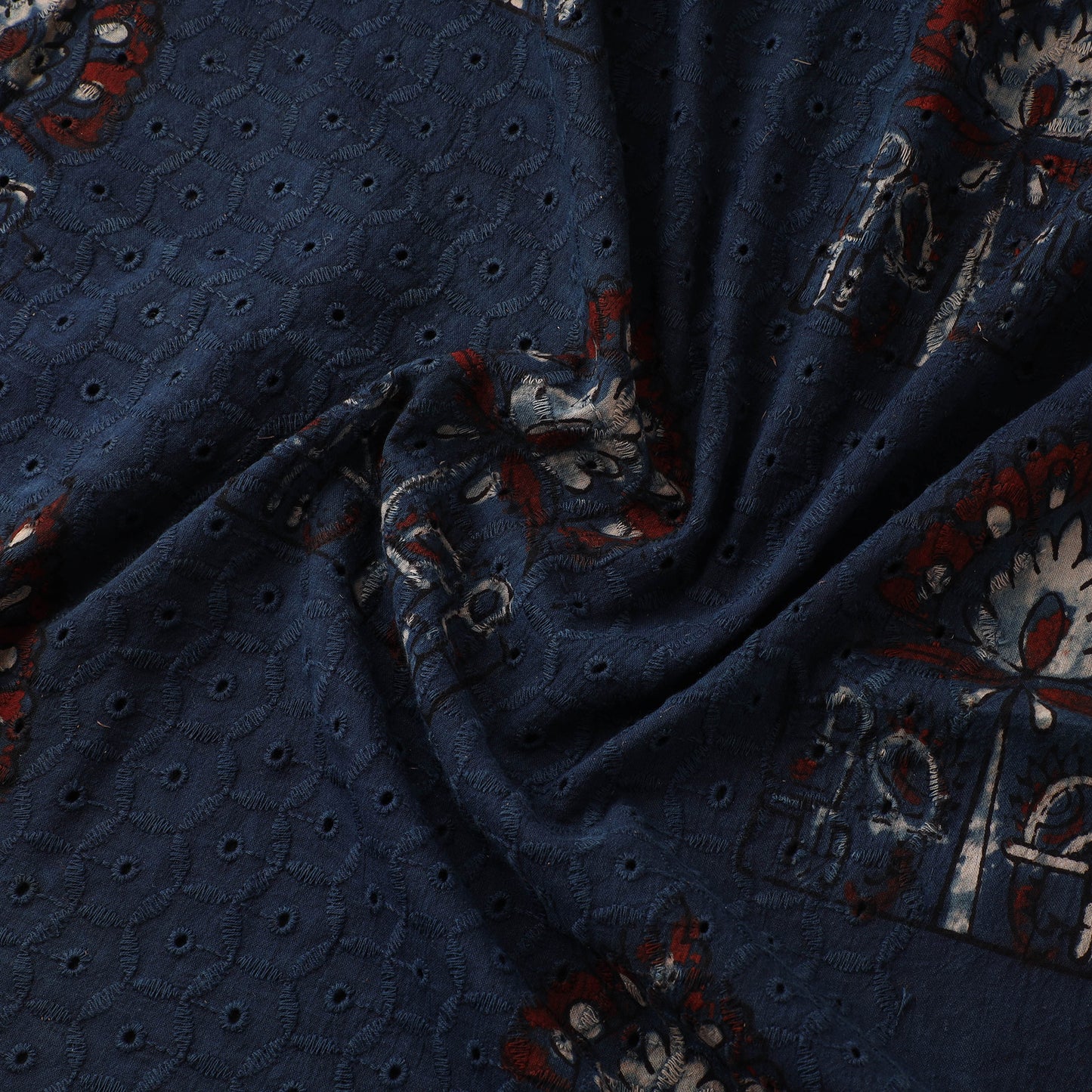 Hakoba Hand Block Ajrakh Print Natural Dyed Cotton Fabric 101