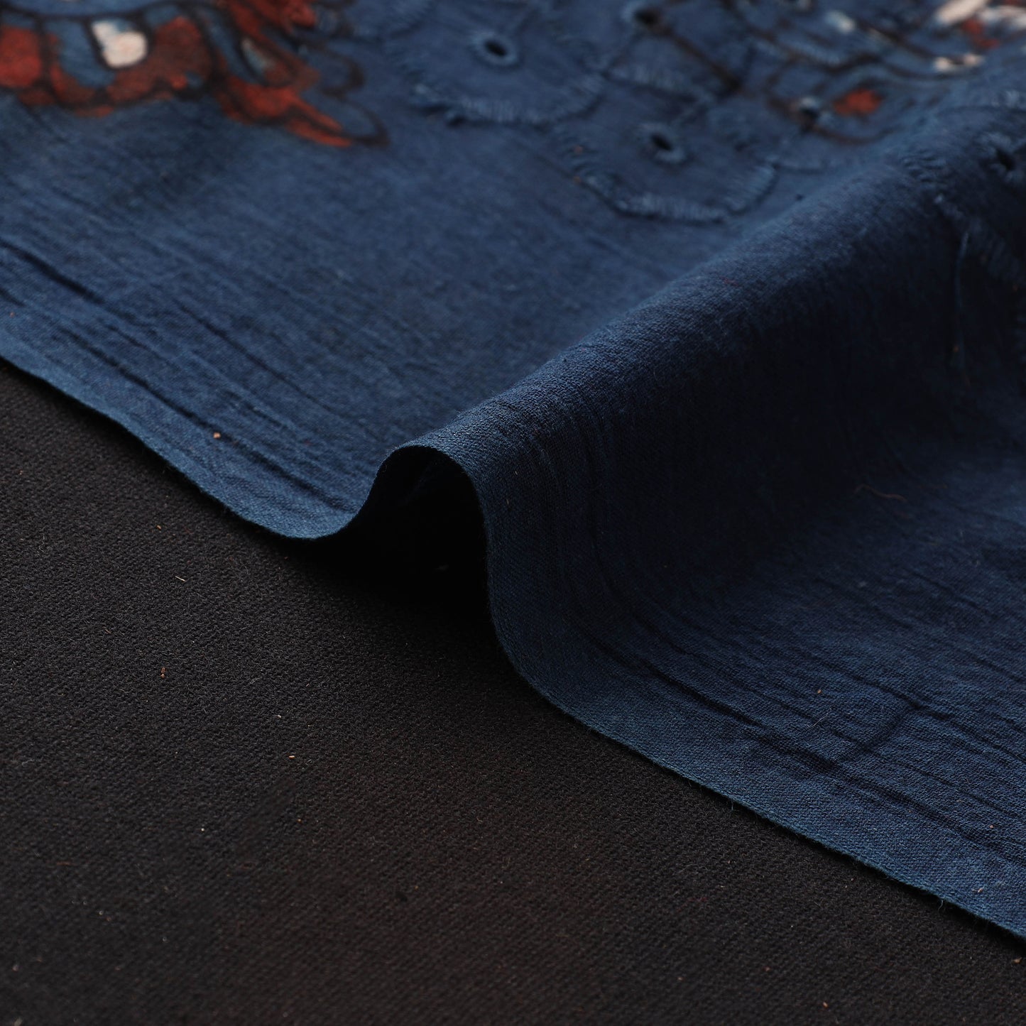 Hakoba Hand Block Ajrakh Print Natural Dyed Cotton Fabric 101