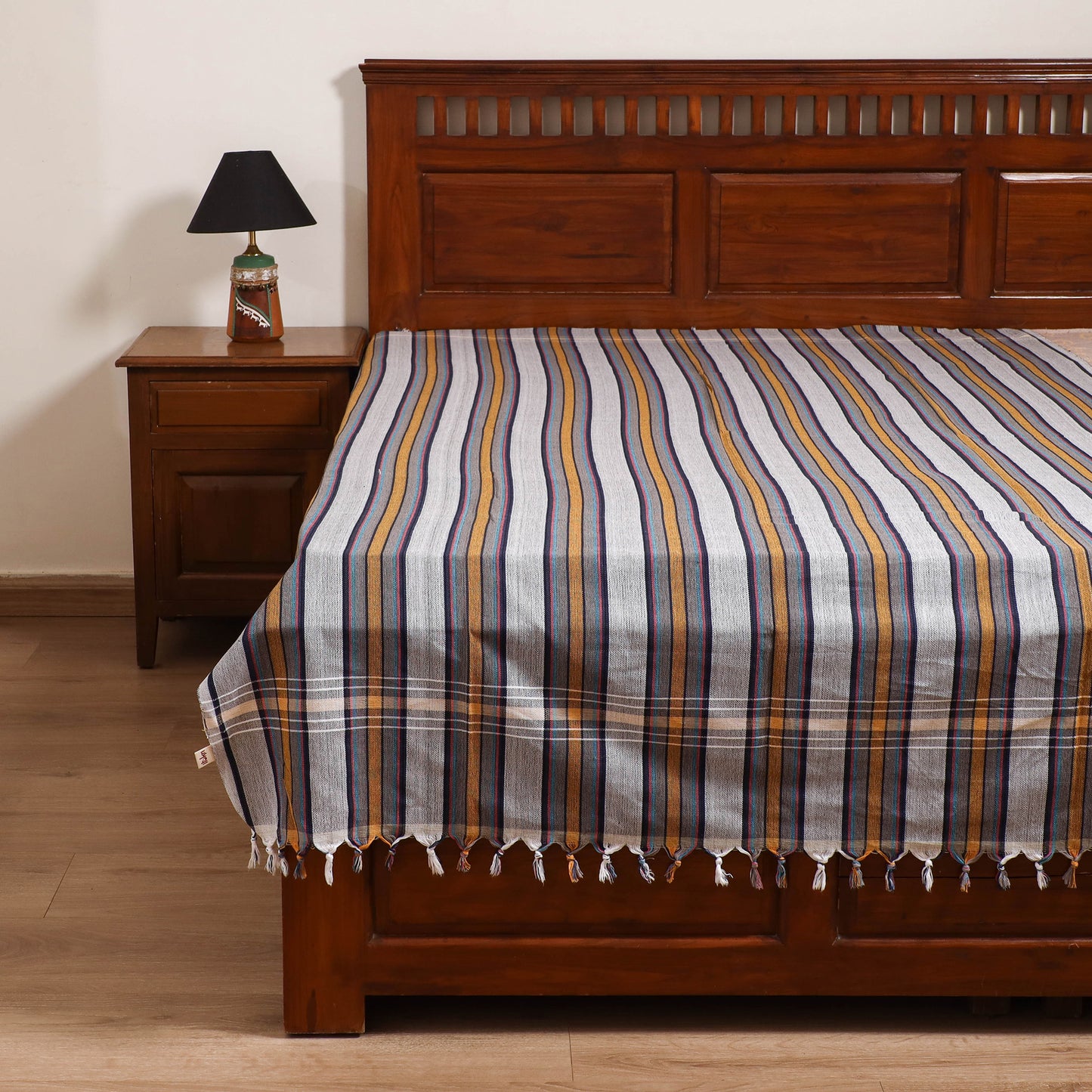 Handloom Cotton Single Bedsheet (90 x 60 in) 249