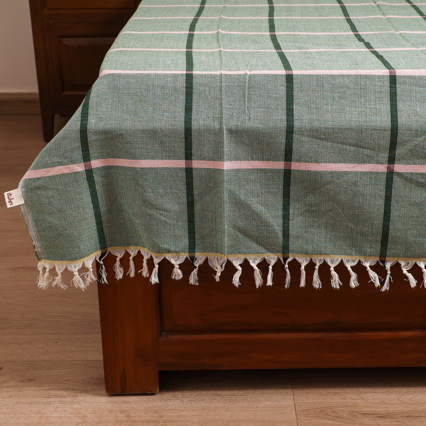 Handloom Cotton Single Bedsheet (90 x 60 in) 257