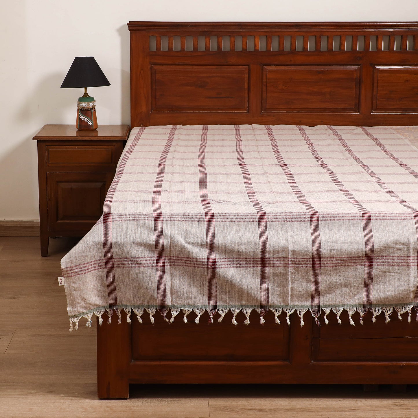 Handloom Cotton Single Bedsheet (90 x 60 in) 259