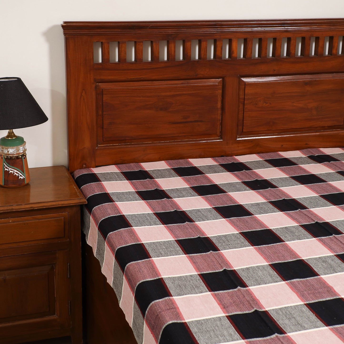 Handloom Cotton Single Bedsheet (90 x 60 in) 267