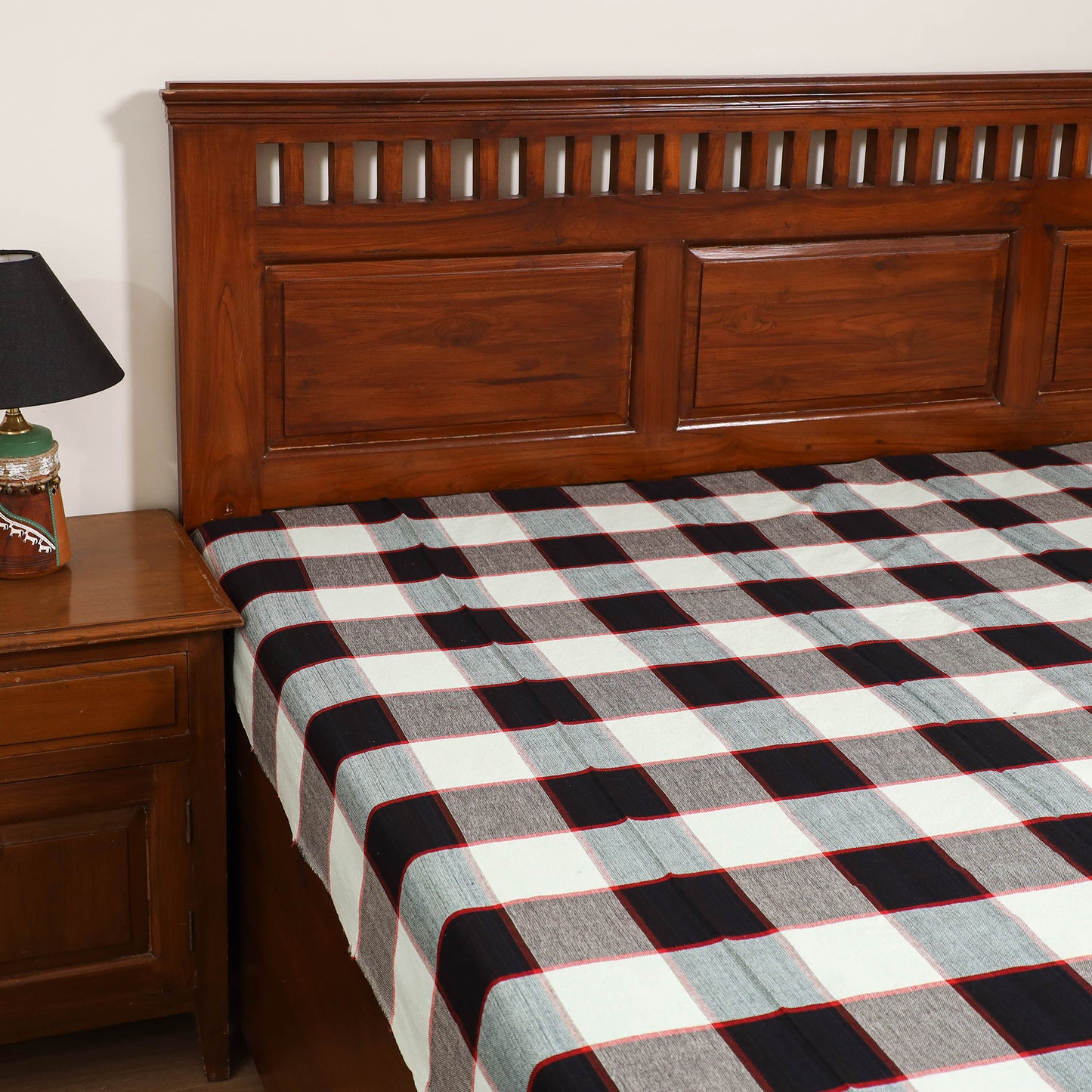 Handloom Cotton Single Bedsheet (90 x 60 in) 269
