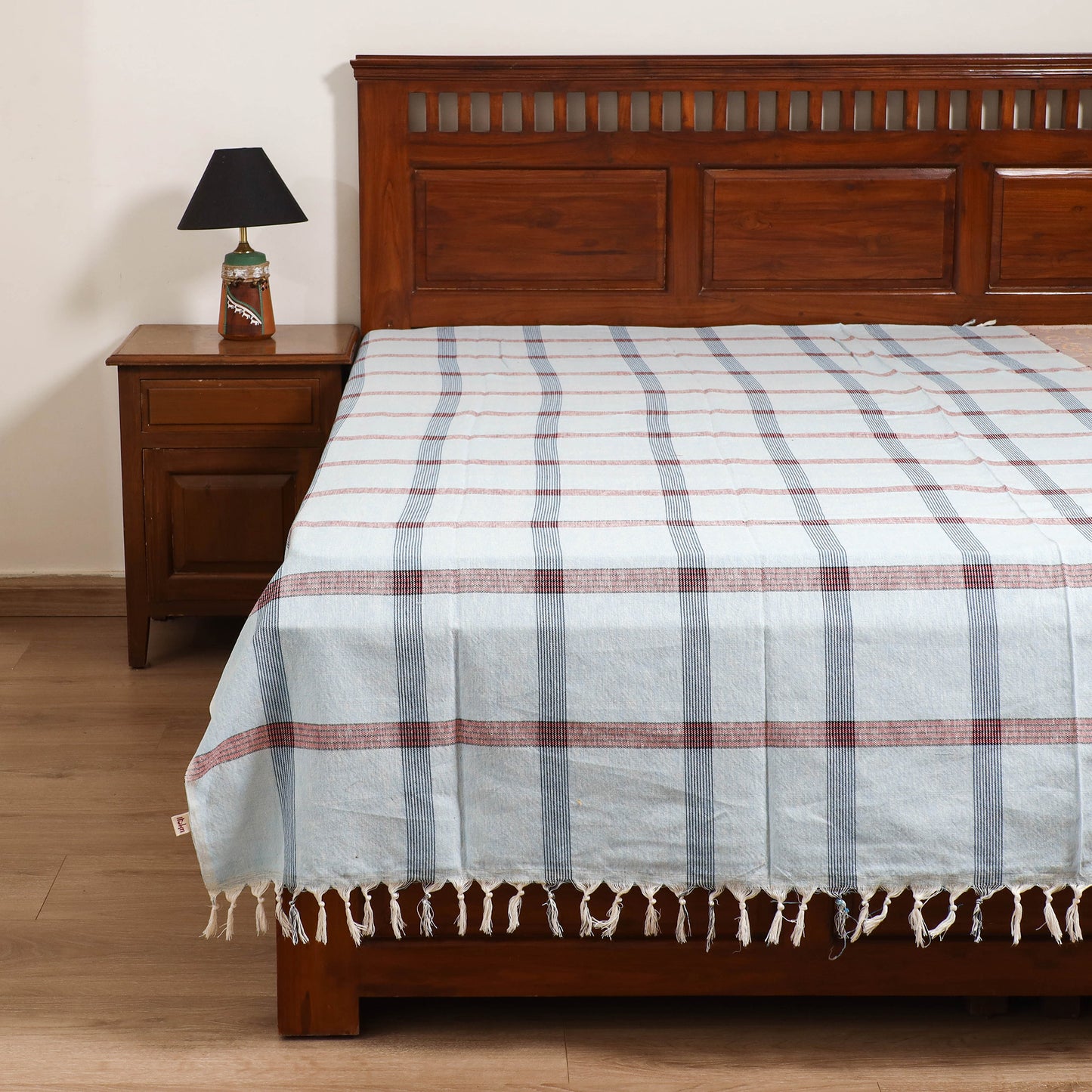 Handloom Cotton Single Bedsheet (90 x 60 in) 271