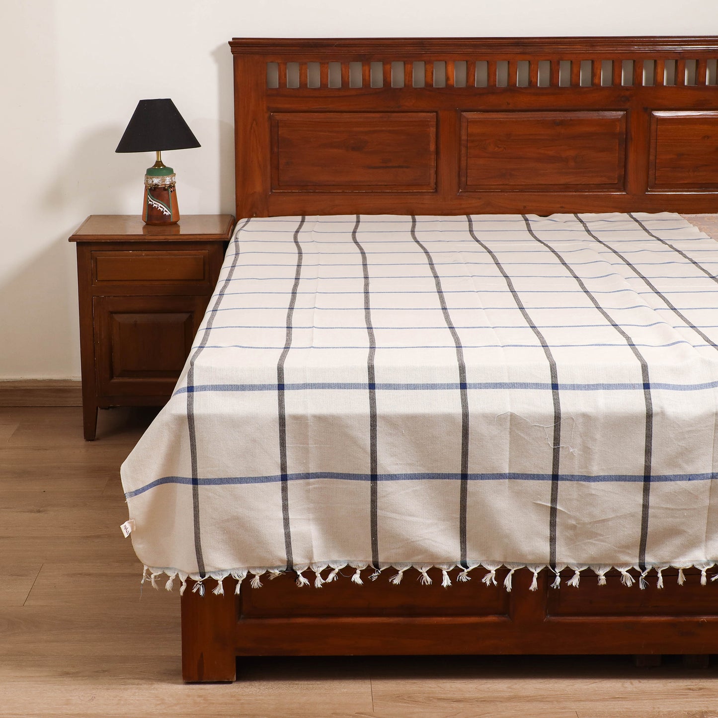 Handloom Cotton Single Bedsheet (90 x 60 in) 272