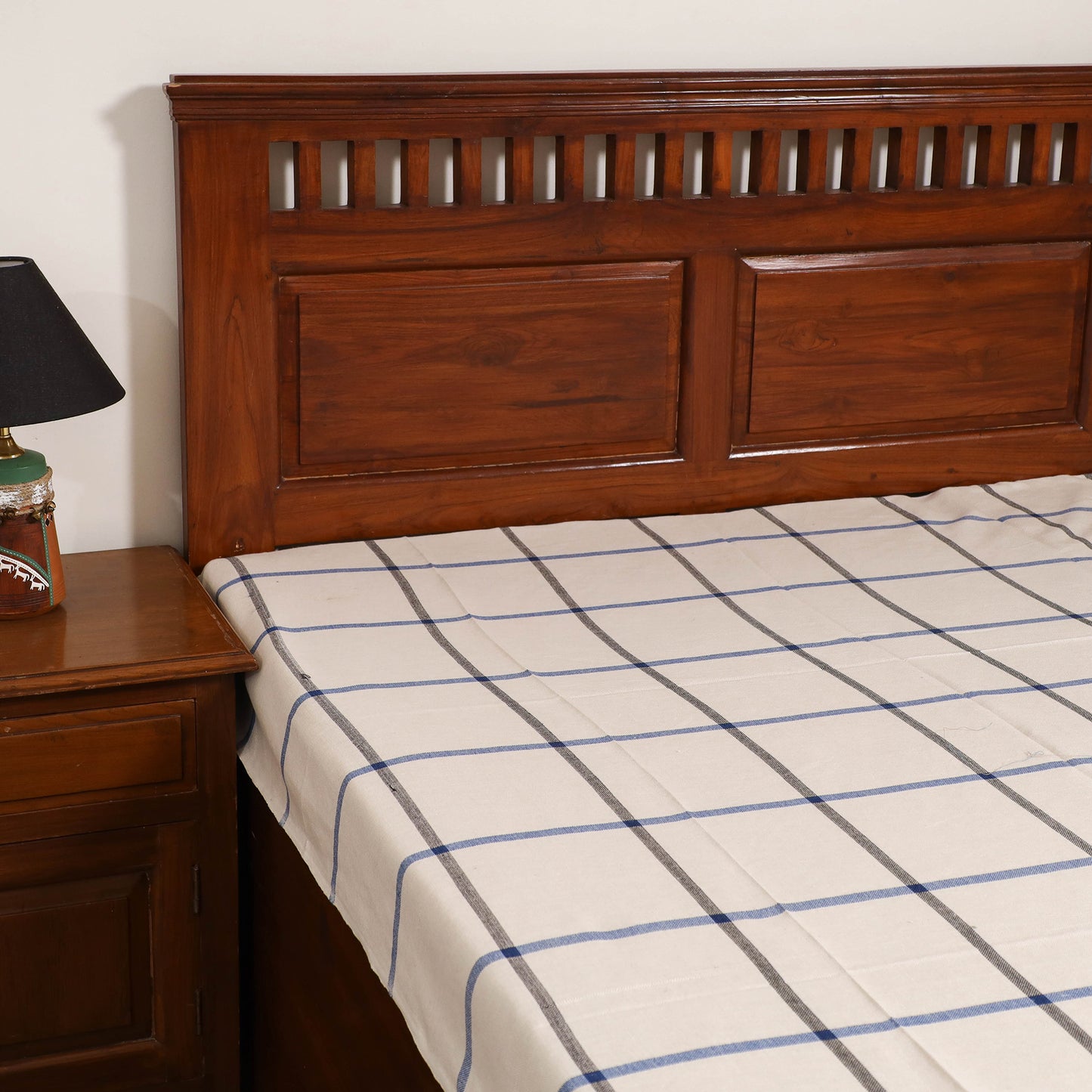Handloom Cotton Single Bedsheet (90 x 60 in) 272