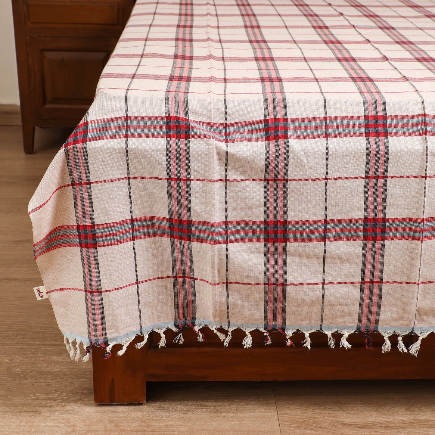 Handloom Cotton Single Bedsheet (90 x 60 in) 274