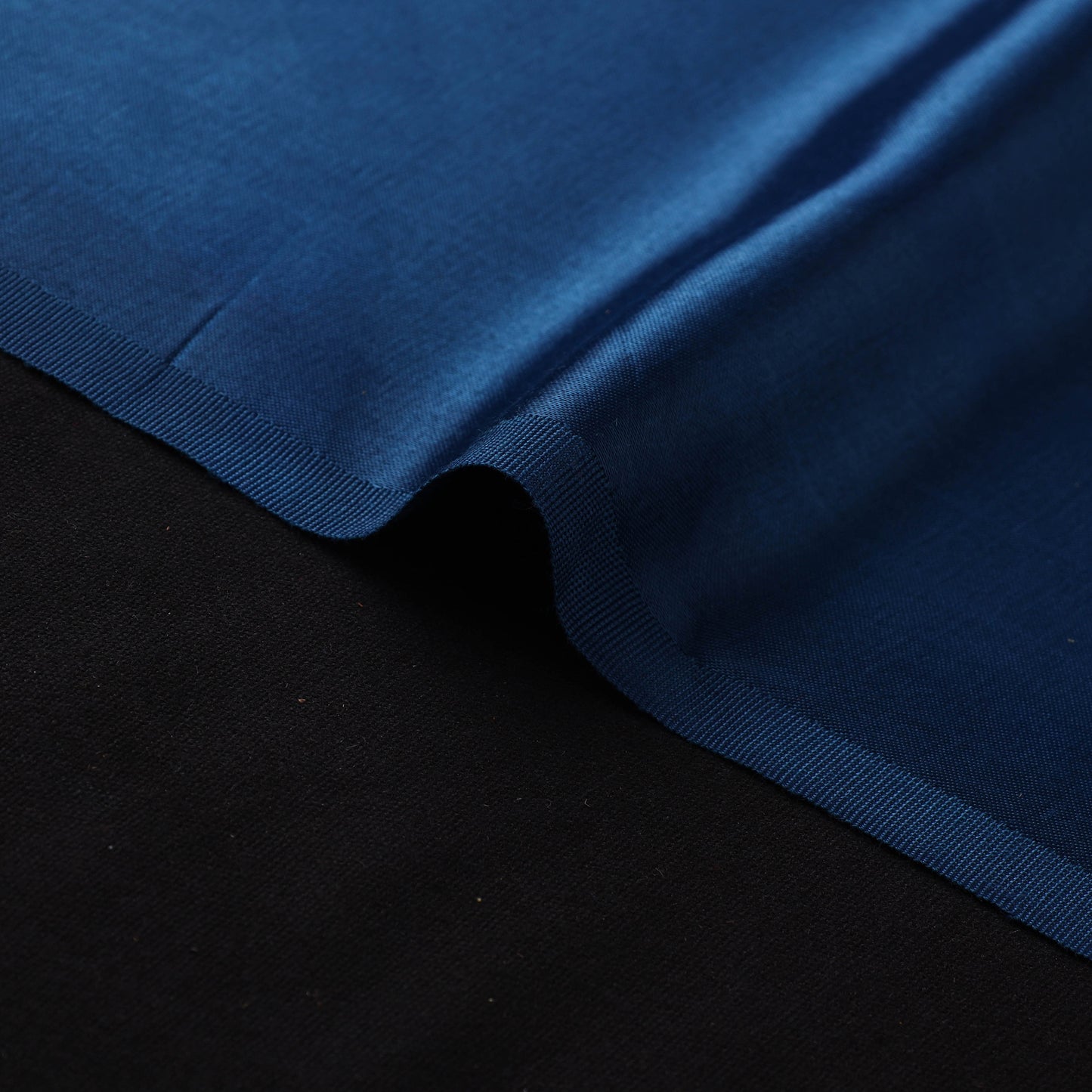 Blue - Pure Mashru Silk Plain Fabric (Width - 46 in) 08