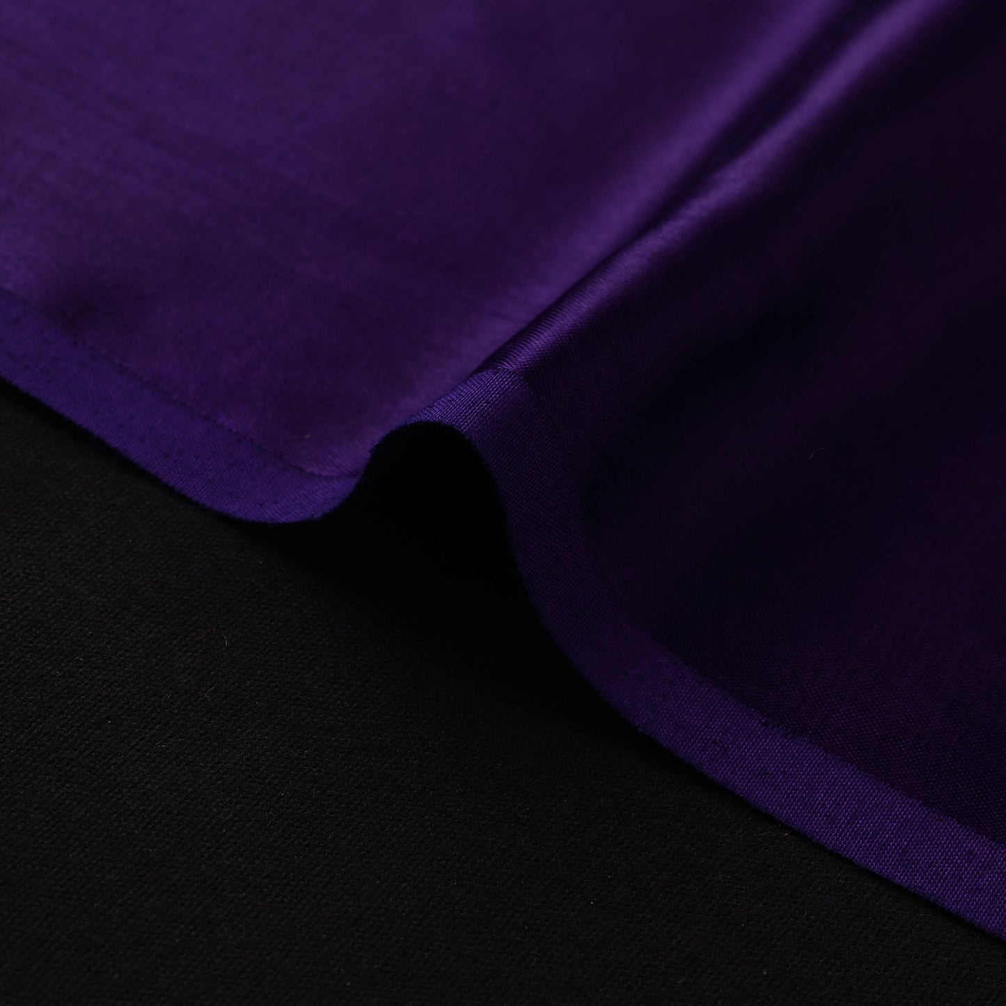 Blue - Pure Mashru Silk Plain Fabric (Width - 46 in)