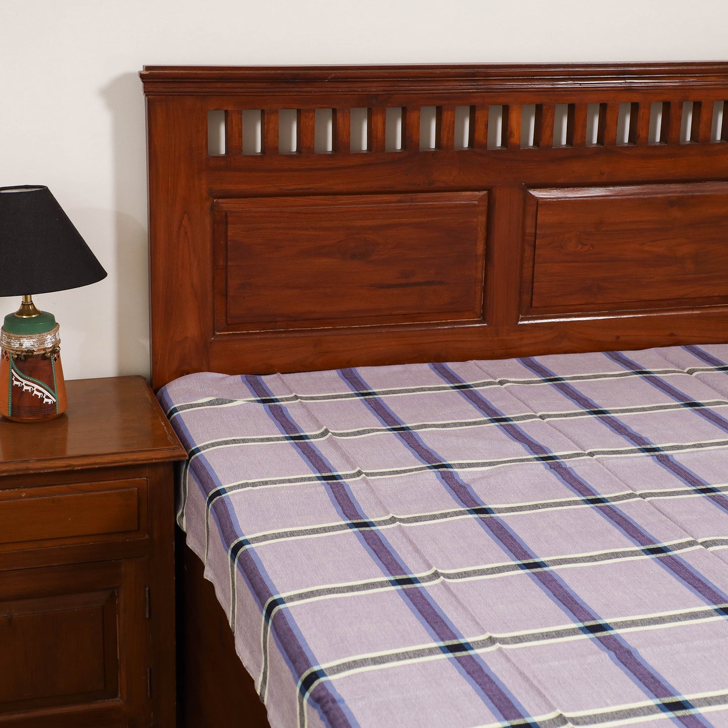 Handloom Cotton Single Bedsheet (90 x 60 in) 280